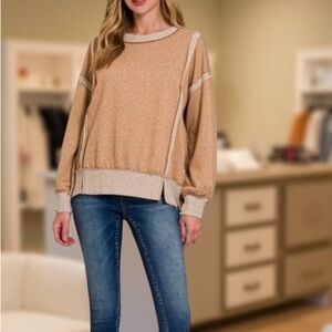 Zenana Sweater- / Sweatshirt Exposed Seam Large New Boutique